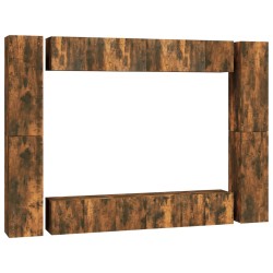 vidaXL 10-tlg. TV-Schrank-Set Räuchereiche Holzwerkstoff