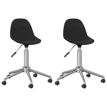 Esszimmerstühle 2 Stk. Drehbar Schwarz Stoff