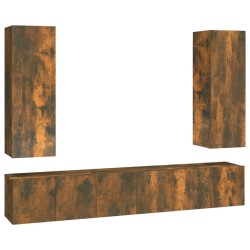vidaXL 5-tlg. TV-Schrank-Set Räuchereiche Holzwerkstoff