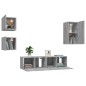 vidaXL 5-tlg. TV-Schrank-Set Grau Sonoma Holzwerkstoff vidaXL 5-tlg. TV-Schrank-Set Grau Sonoma Holzwerkstoff