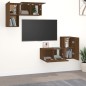 vidaXL 4-tlg. TV-Schrank-Set Braun Eichen-Optik Holzwerkstoff vidaXL 4-tlg. TV-Schrank-Set Braun Eichen-Optik Holzwerkstoff
