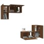 vidaXL 4-tlg. TV-Schrank-Set Braun Eichen-Optik Holzwerkstoff vidaXL 4-tlg. TV-Schrank-Set Braun Eichen-Optik Holzwerkstoff