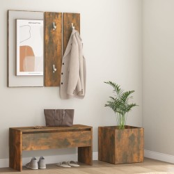vidaXL Flurmöbel-Set Räuchereiche Holzwerkstoff