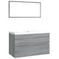 vidaXL Badmöbel-Set Grau Sonoma Holzwerkstoff vidaXL Badmöbel-Set Grau Sonoma Holzwerkstoff