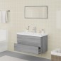 vidaXL Badmöbel-Set Grau Sonoma Holzwerkstoff vidaXL Badmöbel-Set Grau Sonoma Holzwerkstoff