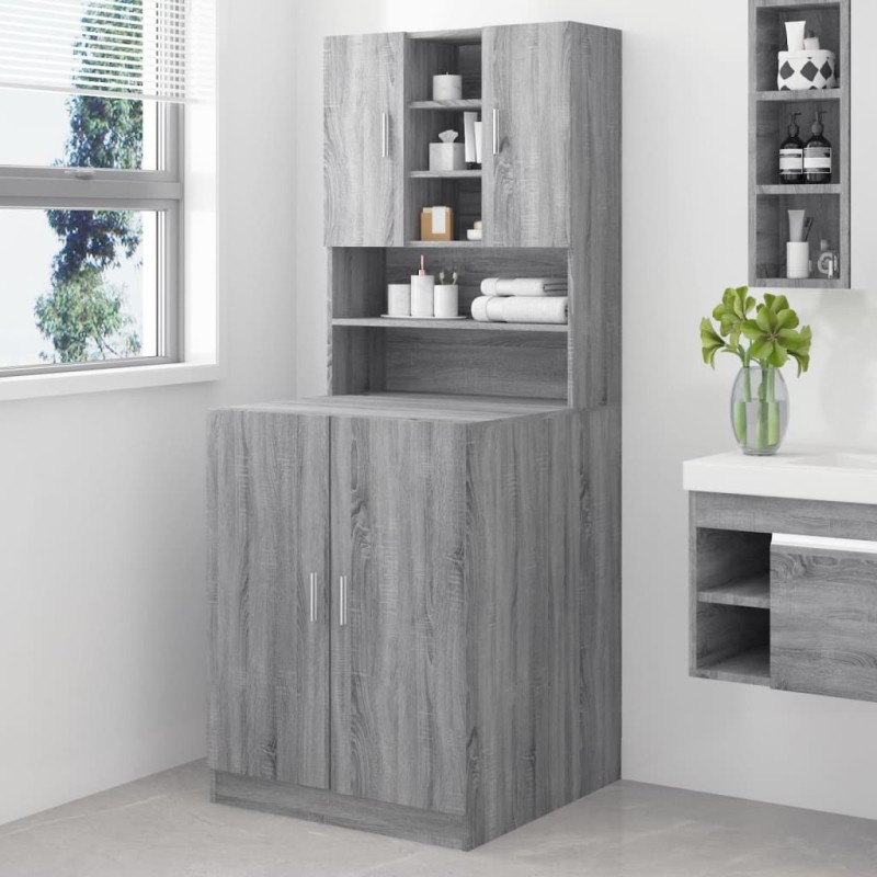 vidaXL Waschmaschinenschrank Grau Sonoma Holzwerkstoff vidaXL Waschmaschinenschrank Grau Sonoma Holzwerkstoff
