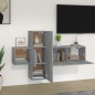 vidaXL 3-tlg. TV-Schrank-Set Grau Sonoma Holzwerkstoff vidaXL 3-tlg. TV-Schrank-Set Grau Sonoma Holzwerkstoff