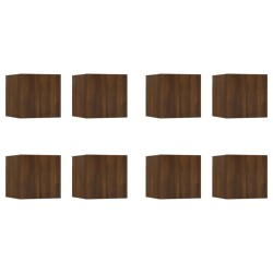 vidaXL TV-Wandschränke 8 Stk. Braun Eiche 30,5x30x30 cm