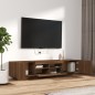 vidaXL 2-tlg. TV-Schrank-Set LED-Leuchten Braun Eiche Holzwerkstoff vidaXL 2-tlg. TV-Schrank-Set LED-Leuchten Braun Eiche Holzwerkstoff