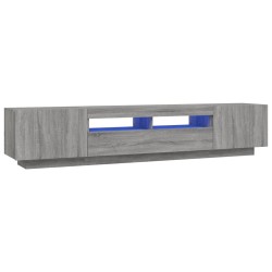 vidaXL 2-tlg. TV-Schrank-Set LED-Leuchten Grau Sonoma Holzwerkstoff