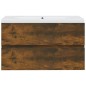 vidaXL Waschbeckenschrank mit Einbaubecken Räuchereiche Holzwerkstoff vidaXL Waschbeckenschrank mit Einbaubecken Räuchereiche Holzwerkstoff