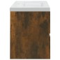 vidaXL Waschbeckenschrank mit Einbaubecken Räuchereiche Holzwerkstoff vidaXL Waschbeckenschrank mit Einbaubecken Räuchereiche Holzwerkstoff