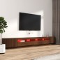 vidaXL 3-tlg. TV-Schrank-Set LED-Leuchten Braun Eiche Holzwerkstoff vidaXL 3-tlg. TV-Schrank-Set LED-Leuchten Braun Eiche Holzwerkstoff