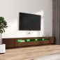 vidaXL 3-tlg. TV-Schrank-Set LED-Leuchten Braun Eiche Holzwerkstoff vidaXL 3-tlg. TV-Schrank-Set LED-Leuchten Braun Eiche Holzwerkstoff