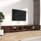 vidaXL 3-tlg. TV-Schrank-Set LED-Leuchten Braun Eiche Holzwerkstoff vidaXL 3-tlg. TV-Schrank-Set LED-Leuchten Braun Eiche Holzwerkstoff