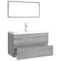 vidaXL Badmöbel-Set Grau Sonoma Holzwerkstoff vidaXL Badmöbel-Set Grau Sonoma Holzwerkstoff