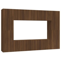 vidaXL 8-tlg. TV-Schrank-Set Braun Eichen-Optik Holzwerkstoff