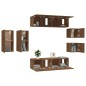 vidaXL 8-tlg. TV-Schrank-Set Braun Eichen-Optik Holzwerkstoff vidaXL 8-tlg. TV-Schrank-Set Braun Eichen-Optik Holzwerkstoff