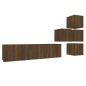 vidaXL 6-tlg. TV-Schrank-Set Braun Eichen-Optik Holzwerkstoff vidaXL 6-tlg. TV-Schrank-Set Braun Eichen-Optik Holzwerkstoff