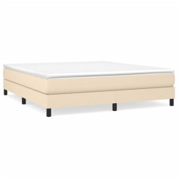 vidaXL Boxspringbett Creme 160x200 cm Stoff