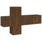 vidaXL 3-tlg. TV-Schrank-Set Braun Eichen-Optik Holzwerkstoff vidaXL 3-tlg. TV-Schrank-Set Braun Eichen-Optik Holzwerkstoff