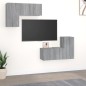 vidaXL 4-tlg. TV-Schrank-Set Grau Sonoma Holzwerkstoff vidaXL 4-tlg. TV-Schrank-Set Grau Sonoma Holzwerkstoff
