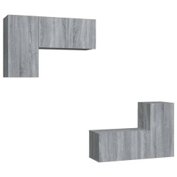 vidaXL 4-tlg. TV-Schrank-Set Grau Sonoma Holzwerkstoff