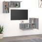 vidaXL 4-tlg. TV-Schrank-Set Grau Sonoma Holzwerkstoff vidaXL 4-tlg. TV-Schrank-Set Grau Sonoma Holzwerkstoff