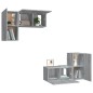 vidaXL 4-tlg. TV-Schrank-Set Grau Sonoma Holzwerkstoff vidaXL 4-tlg. TV-Schrank-Set Grau Sonoma Holzwerkstoff
