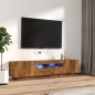 vidaXL 2-tlg. TV-Schrank-Set LED-Leuchten Räuchereiche Holzwerkstoff vidaXL 2-tlg. TV-Schrank-Set LED-Leuchten Räuchereiche Holzwerkstoff