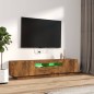vidaXL 2-tlg. TV-Schrank-Set LED-Leuchten Räuchereiche Holzwerkstoff vidaXL 2-tlg. TV-Schrank-Set LED-Leuchten Räuchereiche Holzwerkstoff