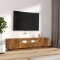 vidaXL 2-tlg. TV-Schrank-Set LED-Leuchten Räuchereiche Holzwerkstoff vidaXL 2-tlg. TV-Schrank-Set LED-Leuchten Räuchereiche Holzwerkstoff