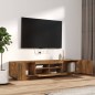 vidaXL 2-tlg. TV-Schrank-Set LED-Leuchten Räuchereiche Holzwerkstoff vidaXL 2-tlg. TV-Schrank-Set LED-Leuchten Räuchereiche Holzwerkstoff