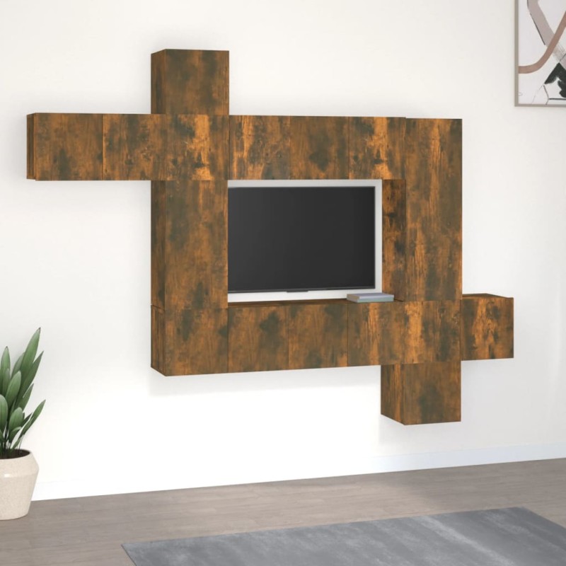 vidaXL 10-tlg. TV-Schrank-Set Räuchereiche Holzwerkstoff vidaXL 10-tlg. TV-Schrank-Set Räuchereiche Holzwerkstoff