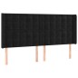 vidaXL Kopfteil mit Ohren Schwarz 203x16x118/128 cm Samt