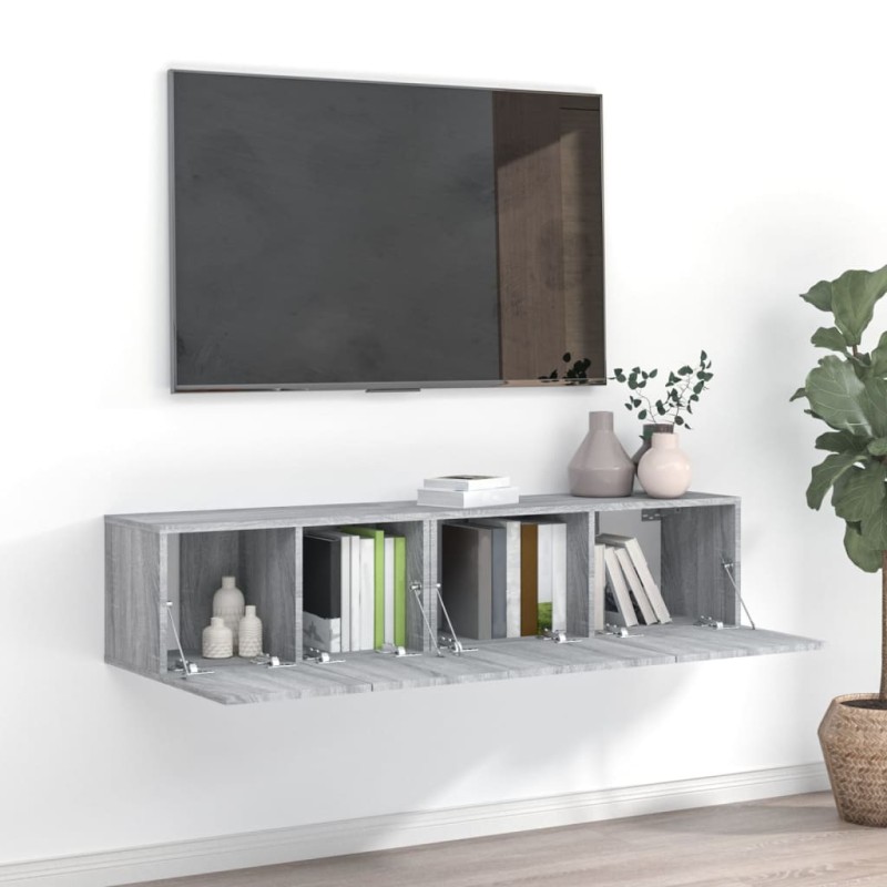 vidaXL 2-tlg. TV-Schrank-Set Grau Sonoma Holzwerkstoff vidaXL 2-tlg. TV-Schrank-Set Grau Sonoma Holzwerkstoff