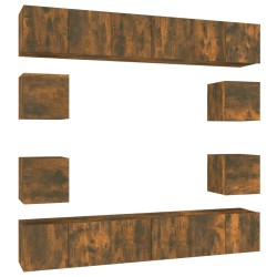 vidaXL 10-tlg. TV-Schrank-Set Räuchereiche Holzwerkstoff