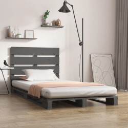 vidaXL Massivholzbett Grau Kiefer 75x190 cm