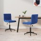 Esszimmerstühle 2 Stk. Drehbar Blau Samt Esszimmerstühle 2 Stk. Drehbar Blau Samt