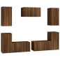 vidaXL 7-tlg. TV-Schrank-Set Braun Eichen-Optik Holzwerkstoff vidaXL 7-tlg. TV-Schrank-Set Braun Eichen-Optik Holzwerkstoff