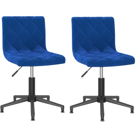 Esszimmerstühle 2 Stk. Drehbar Blau Samt
