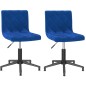Esszimmerstühle 2 Stk. Drehbar Blau Samt Esszimmerstühle 2 Stk. Drehbar Blau Samt