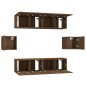 vidaXL 6-tlg. TV-Schrank-Set Braun Eichen-Optik Holzwerkstoff vidaXL 6-tlg. TV-Schrank-Set Braun Eichen-Optik Holzwerkstoff