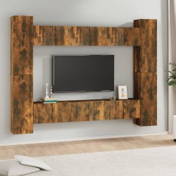 vidaXL 10-tlg. TV-Schrank-Set Räuchereiche Holzwerkstoff