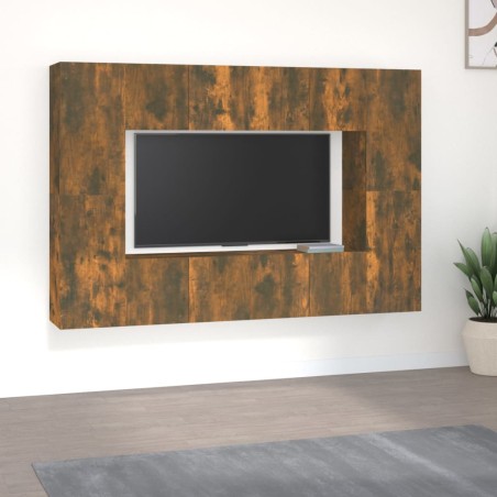 vidaXL 8-tlg. TV-Schrank-Set Räuchereiche Holzwerkstoff