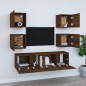 vidaXL 6-tlg. TV-Schrank-Set Braun Eichen-Optik Holzwerkstoff vidaXL 6-tlg. TV-Schrank-Set Braun Eichen-Optik Holzwerkstoff