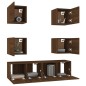 vidaXL 6-tlg. TV-Schrank-Set Braun Eichen-Optik Holzwerkstoff vidaXL 6-tlg. TV-Schrank-Set Braun Eichen-Optik Holzwerkstoff