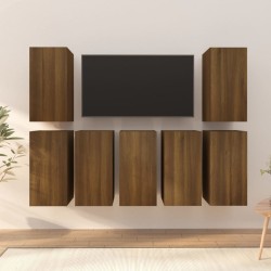 vidaXL TV-Schränke 7 Stk. Braun Eichen-Optik 30,5x30x60 Holzwerkstoff