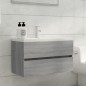 vidaXL Waschbeckenschrank mit Einbaubecken Grau Sonoma Holzwerkstoff vidaXL Waschbeckenschrank mit Einbaubecken Grau Sonoma Holzwerkstoff