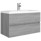 vidaXL Waschbeckenschrank mit Einbaubecken Grau Sonoma Holzwerkstoff vidaXL Waschbeckenschrank mit Einbaubecken Grau Sonoma Holzwerkstoff